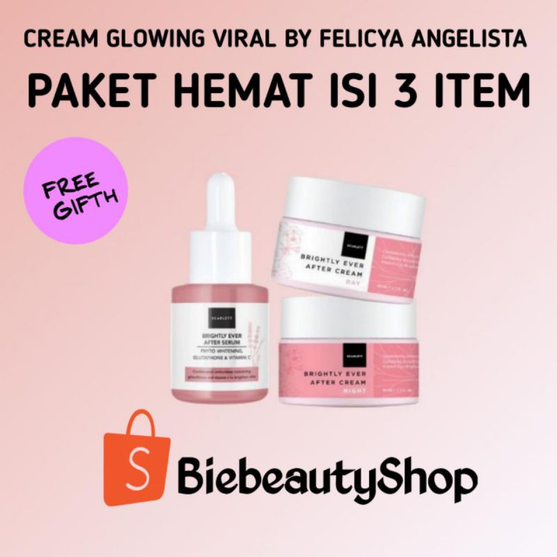 CREAM WAJAH GLOWING VIRAL Scarlett Whitening isi 3 item 1 paket /Perawatan Wajah & Cream Brightly