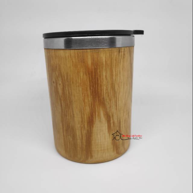 Mug Kayu Jati Insert Stainless Steel, Gelas Minuman, Mug Minuman, Gelas Kayu, Mug Teh, Gelas Teh