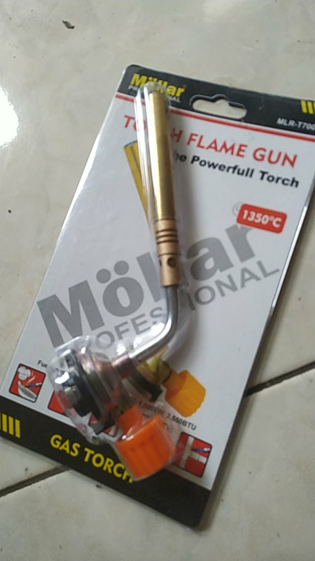 Orange Flame Brazing Torch Kepala Korek Las Tabung Gas Kuningan 1300c