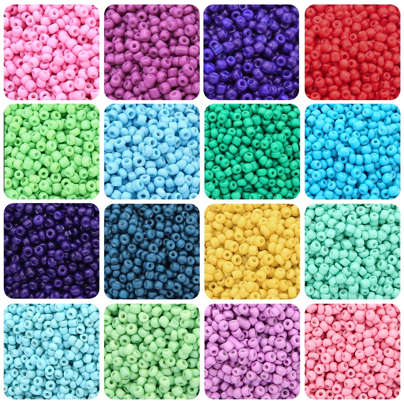 1000pcs Manik-Manik Kaca Czech Solid Lacquer Bake Ukuran 30g 3mm Untuk Membuat Perhiasan Gelang