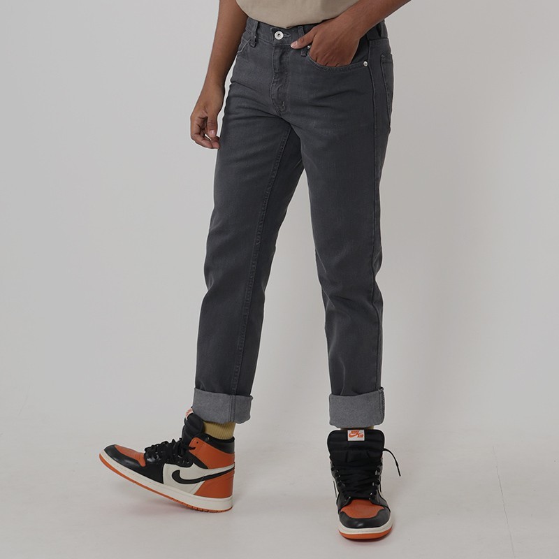 Edwin Celana Jeans N.London Dark Grey Reguler Fit Pria Panjang Dark Grey