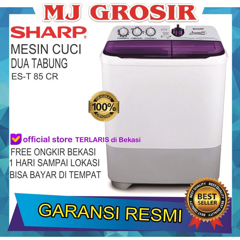 MESIN CUCI SHARP EST 85CR 8 KG 2 TABUNG 85 CR 8KG NEW SUPER AQUAMAGIC