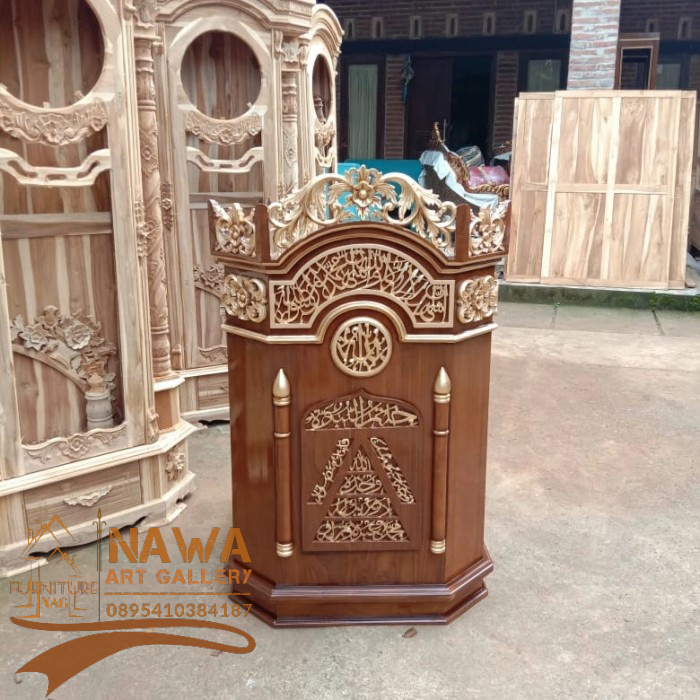 Mimbar Masjid Kayu Jati Jepara Mimbar Khotbah Masjid Ukiran Kayu Jati