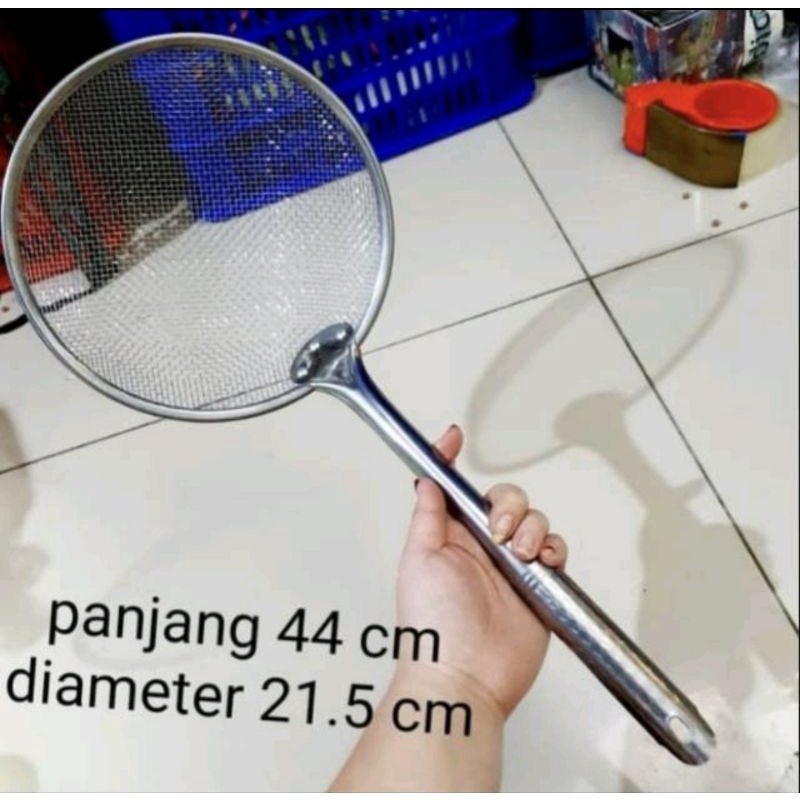 Saringan Kerupuk ( Gagang Full Stainless ) Saringan Tirisan Makanan / Mie / Minyak