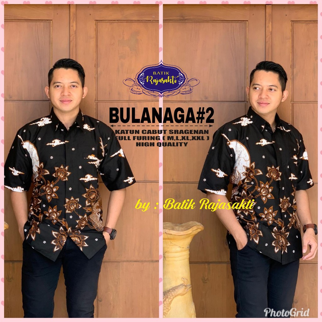 BULANAGA 2 Kemeja Batik Pria Lengan Pendek Katun Halus FULL FURING Rajasakti