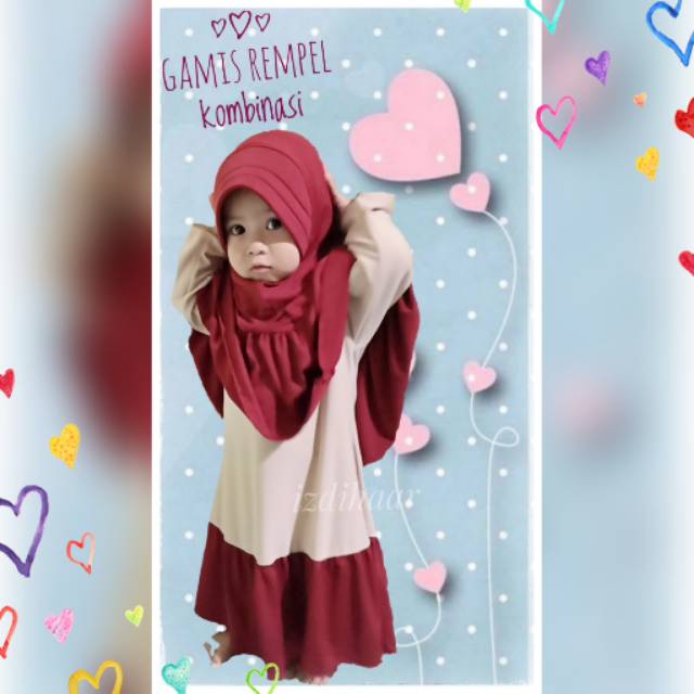 Gamis anak / gamis anak rempel kombinasi / gamis anak kombinasi / gamis anak perempuan