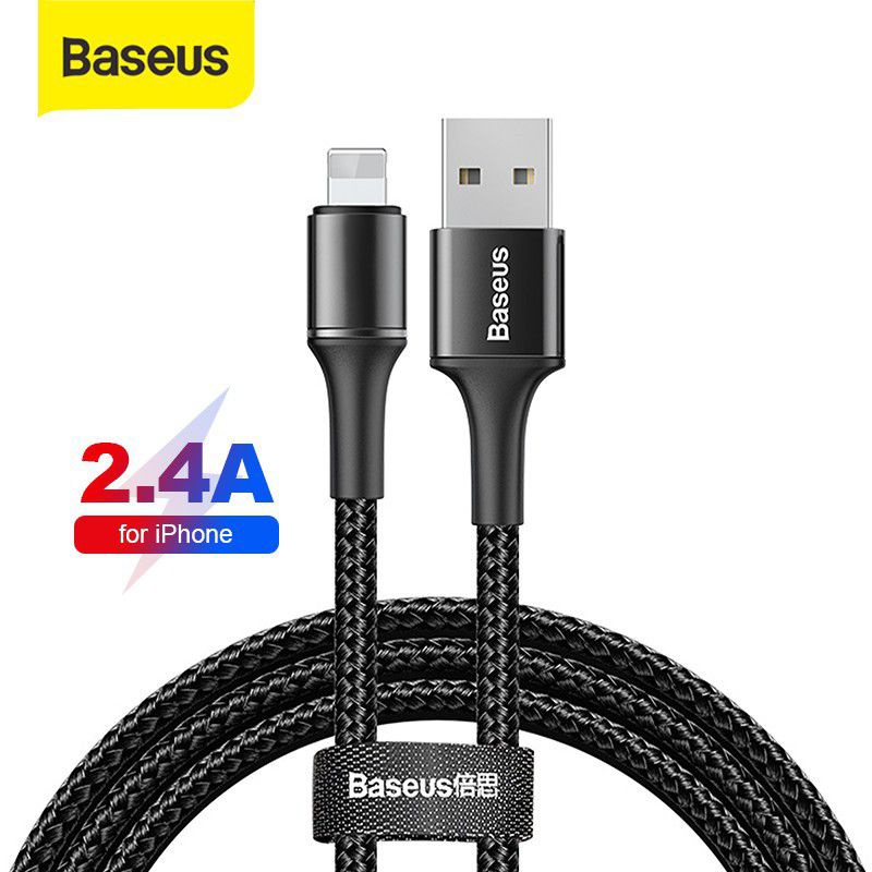 Baseus Halo Kabel Data LED Type-C/Micro/iPhone Fast Charging