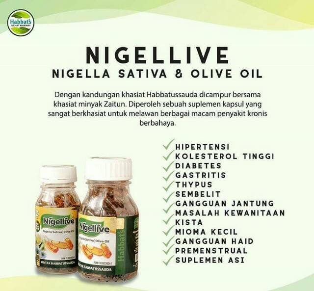 Cek Manfaat Nigellive Sativa Olive Oil 