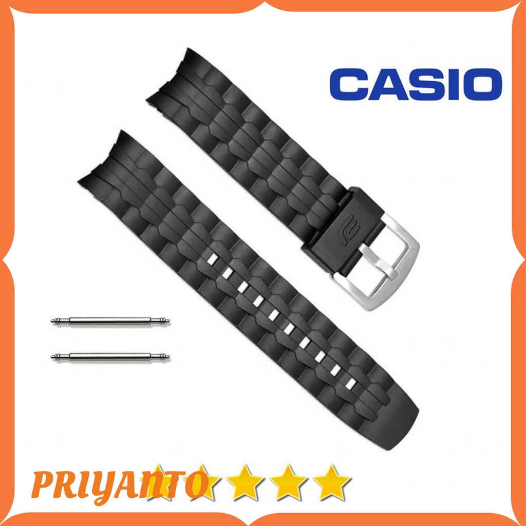 Tali Jam Tangan Casio EF550 EF-5500 Ef 5500 Original Oem Silver Free pen