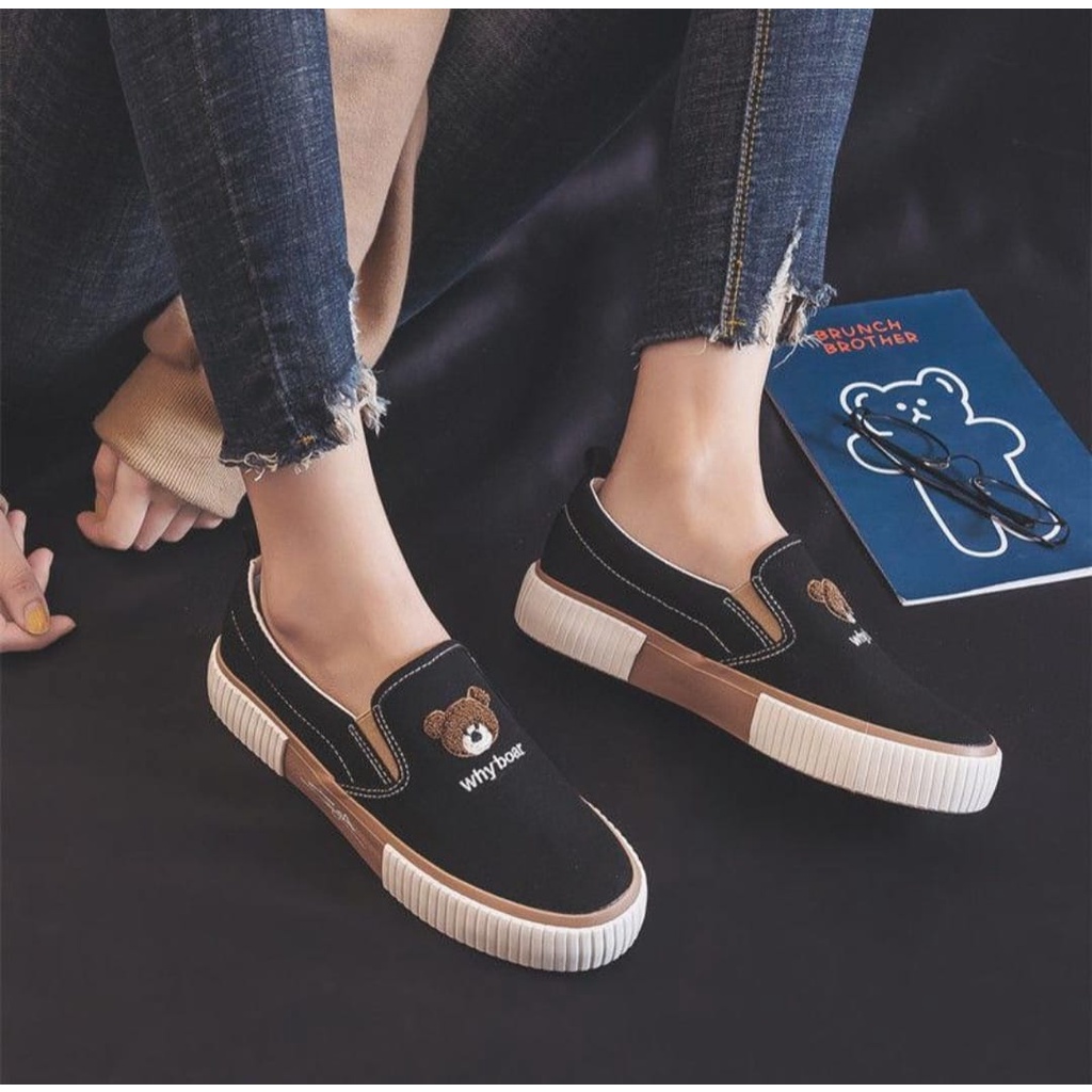 Seoatu Wanita Terbaru Bear Slip On Anita AS169