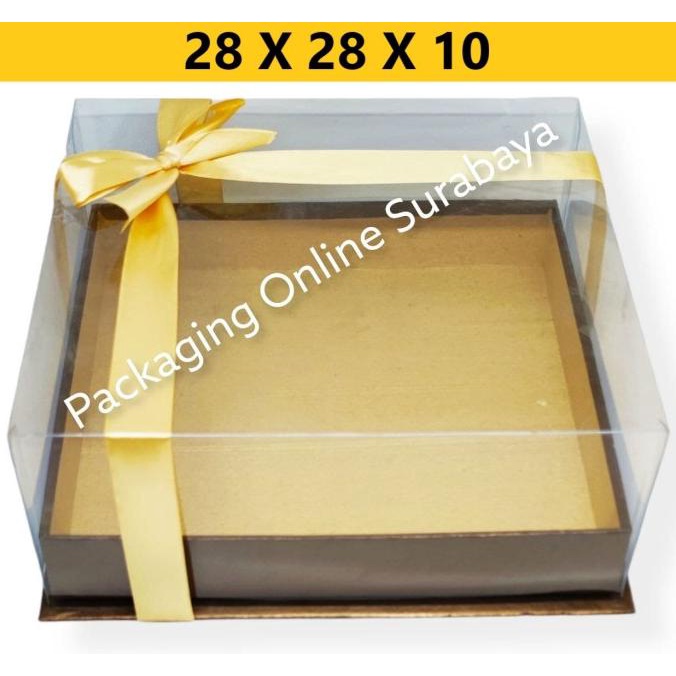 

[COD] BOX MIKA HARDBOX MIKA 28 28 10 CM PACKAGING KEMASAN KOTAK PUDING TART [COD]