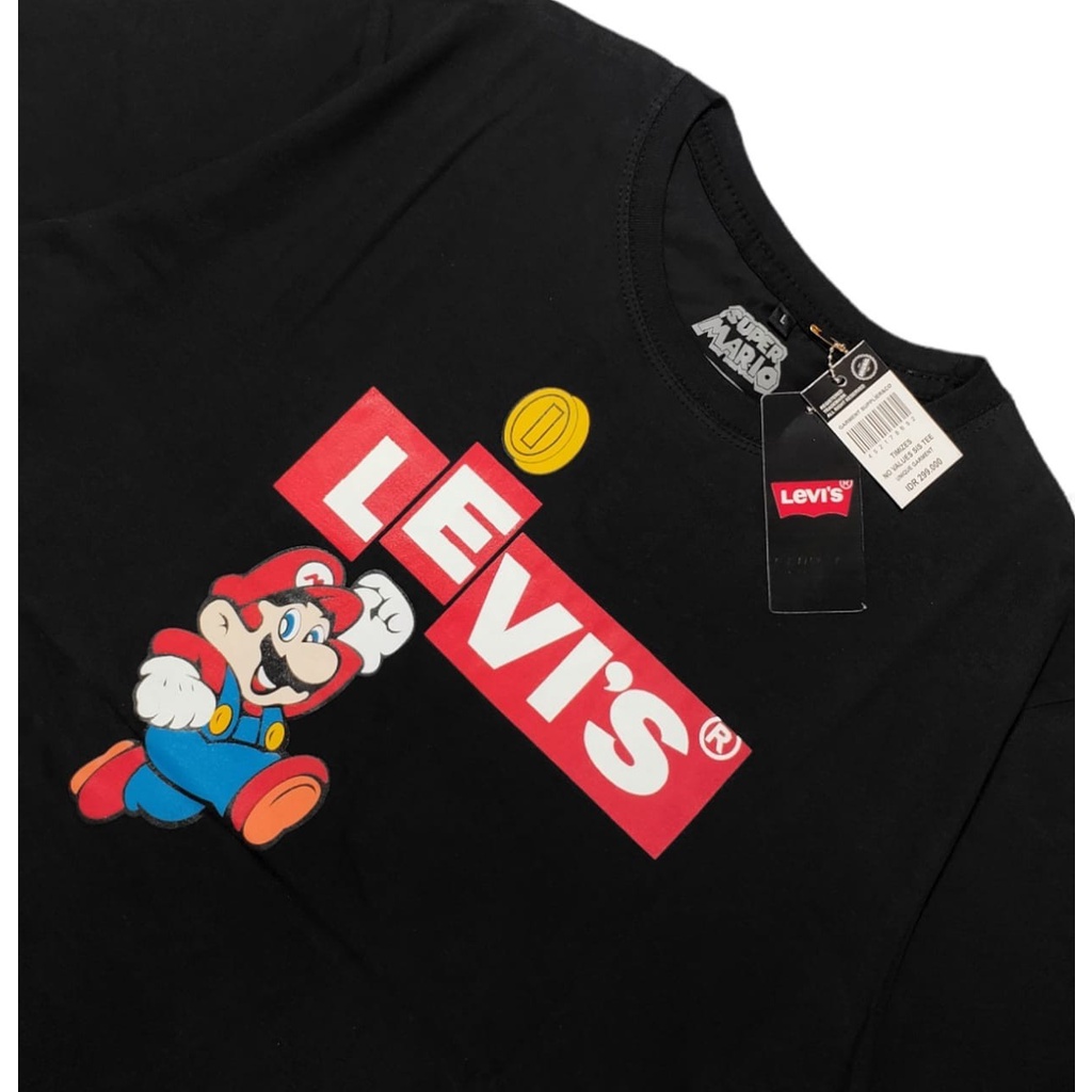 BAJU KAOS PRIA L.VIS SUPER MARIO SABLON PREMIUM LENGAN PENDEK