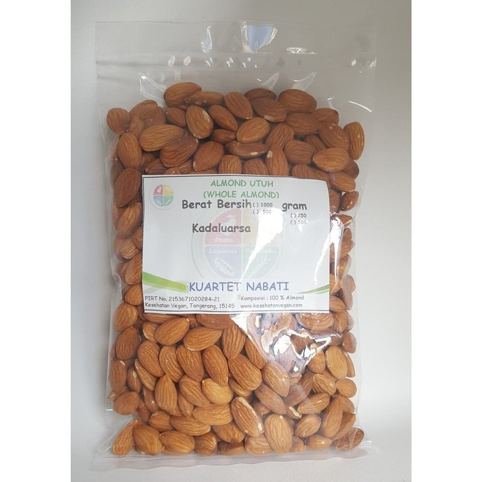 

500gr Kacang Almond Mentah Kupas Utuh Raw Whole Blue Diamond