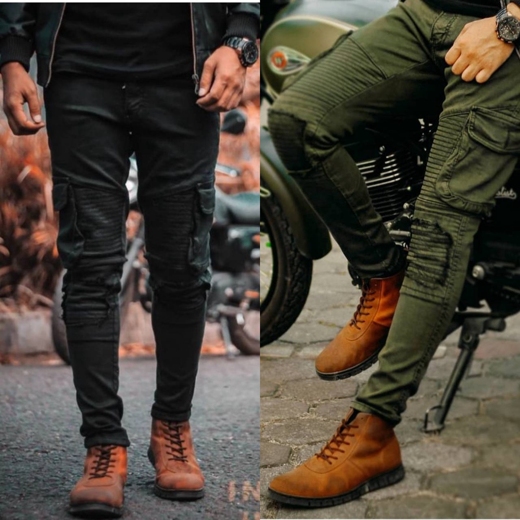 Wisdom Project |  Celana Cargo Jeans Skinny  Bikers Softjeans Ripped denim pria | Rider jeans Limitied Edition Original