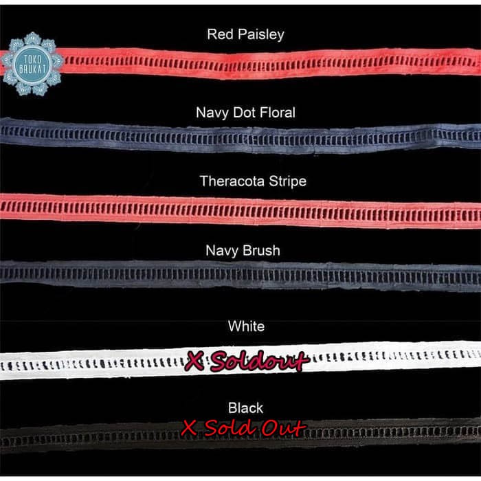 Kain Renda Bordir Katun - Bunga Kecil - 07388 (Lebar -/+ 2 cm) - Min 15 Yards