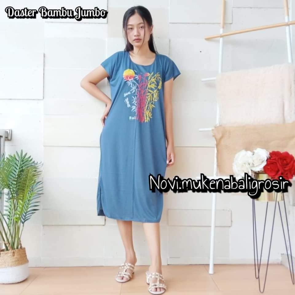 DASTER BAMBU JUMBO BALI KAIN HALUS-Abu Tua G034