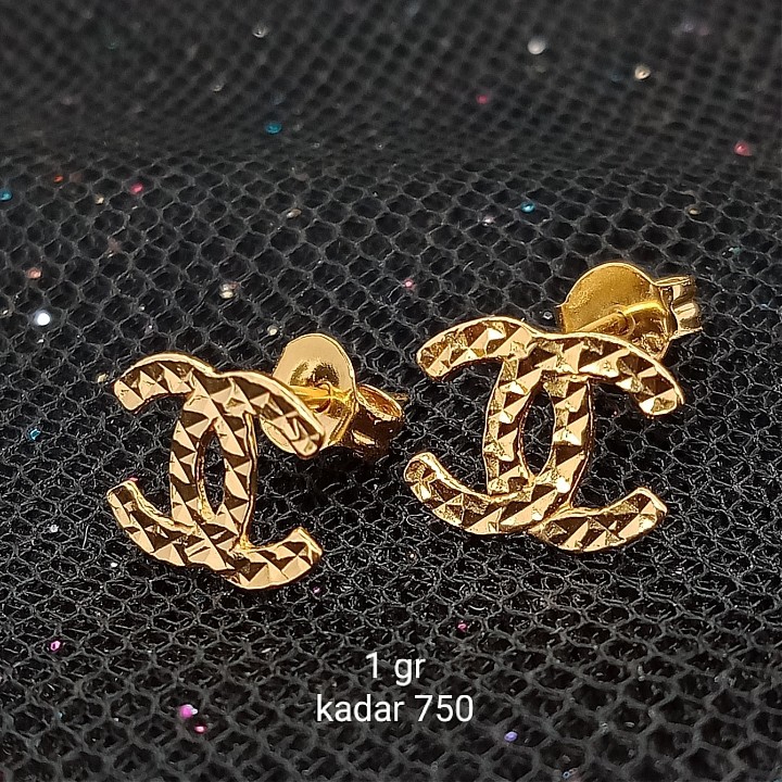 Anting Fashion Anting Emas 17K - 1 gr Kadar 750 - 1609