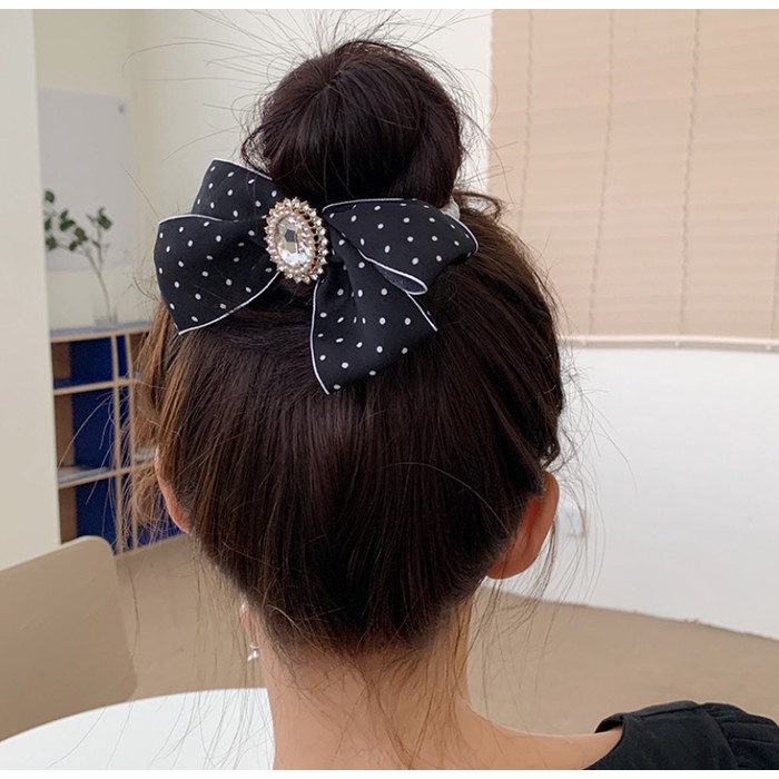 Ikat Rambut Korea Karet Rambut Scrunchies Mutiara Pita Misato