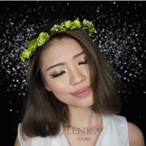 [PALING LARIS] FLOWER CROWN BANDO BUNGA HIJAU AKSESORIS RAMBUT PESTA FCP003