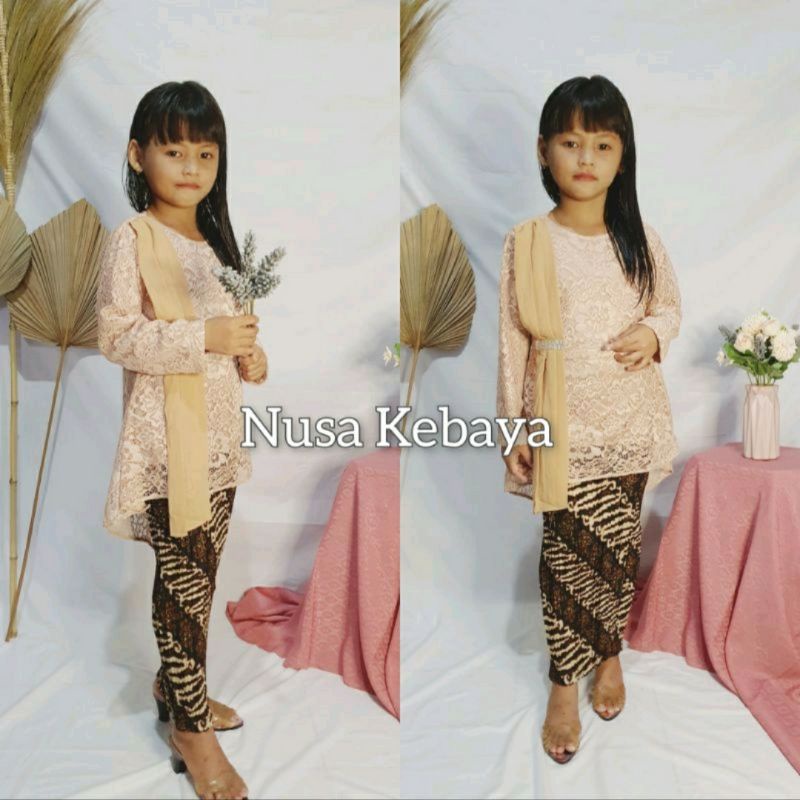 setelan kebaya aurora anak/set aurora selendang anak/kebaya wanita/pakaian anak/baju anak/kebaya