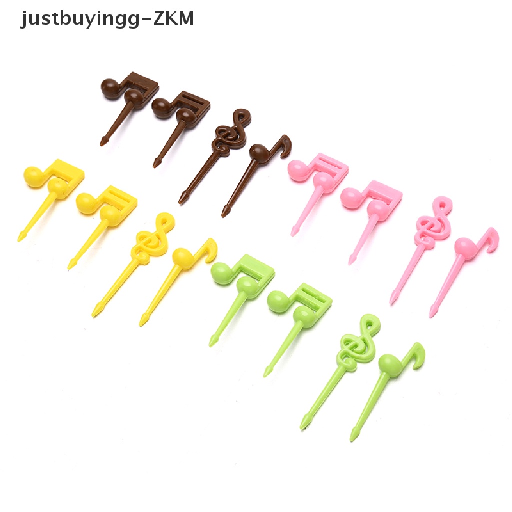 [justbuyingg] 16pcs/set Music note Mini Cartoon Food Picks Children Snack Fruit Fork [zkm]