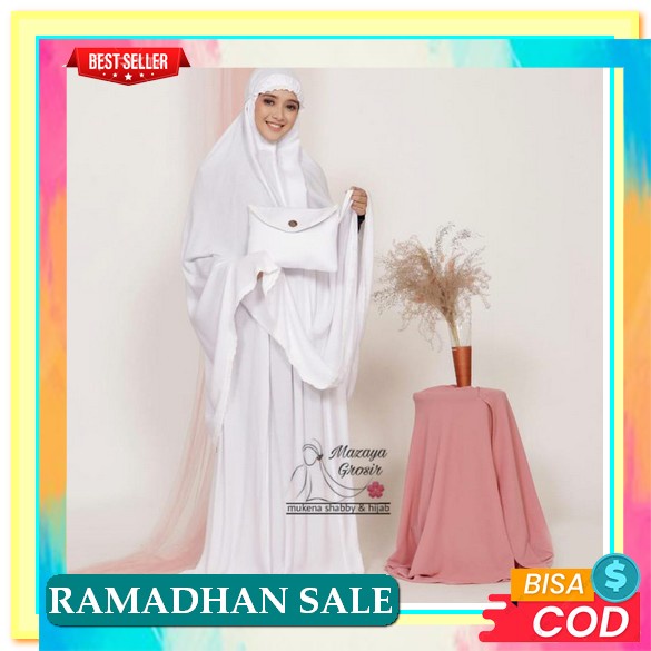 Barang Pilihan.. (Cod) Mukena Pashmina Terompah | Mukena Dewasa Terbaru 2021 | Mukena Traveling Best