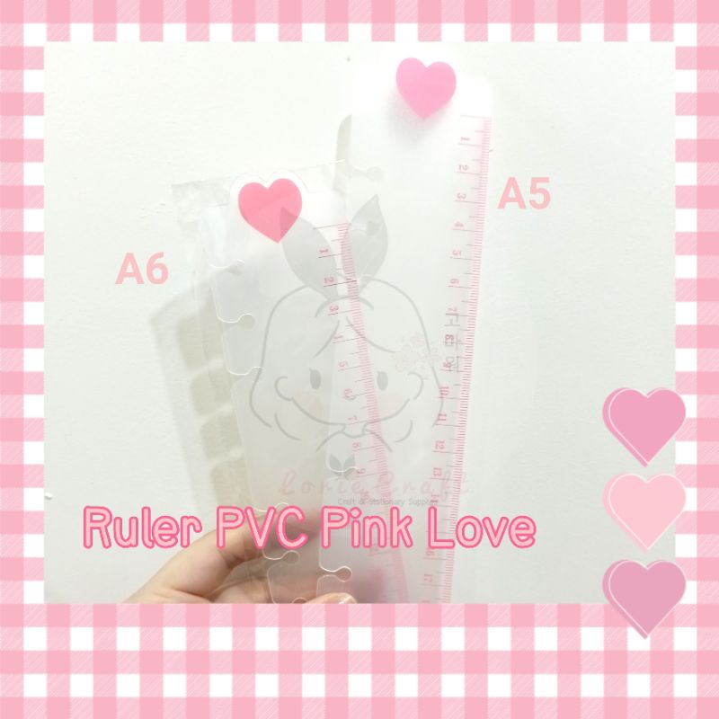 

LC Penggaris PVC A5 A6 bentuk Love Pink Ruler