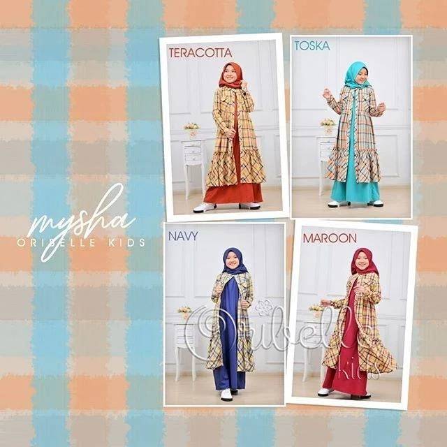 Oribelle Kids Mysha, Gamis Anak Kekinian, Available Tiga Warna, Bisa COD , Gratis Ongkir