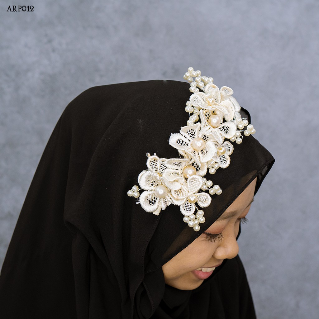 [BISA COD] HEADPIACE SANGGUL BRIDE AKSESORIS HIJAB BUNGA ARP012