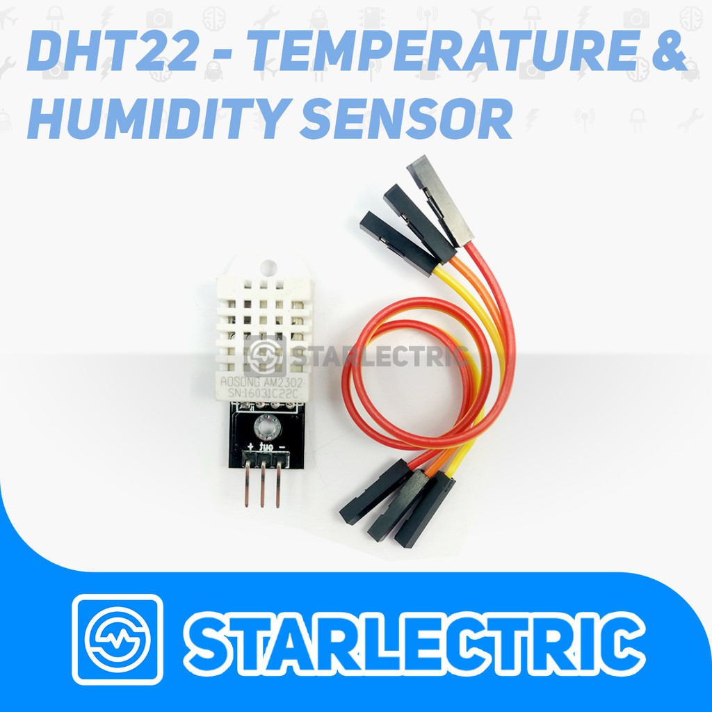 DHT22 Modul Sensor Suhu &amp; Kelembapan + Kabel