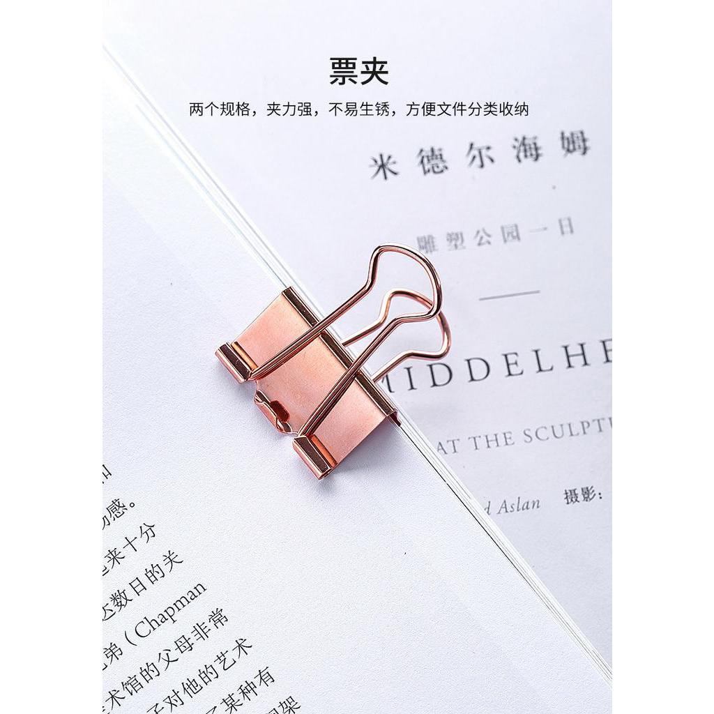 72 Pcs Rose Gold Metal Convenience Binder Notes Letter Paper Clip Office Supplies