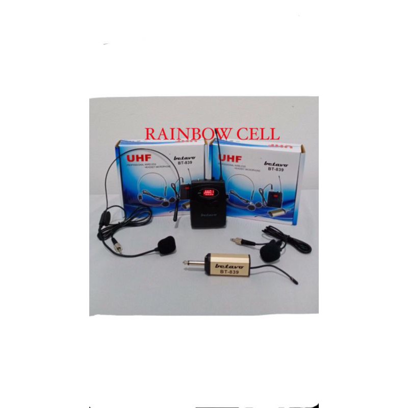 mic wireless headset clip on Betavo Bt 839 Bt 839 original terbaik