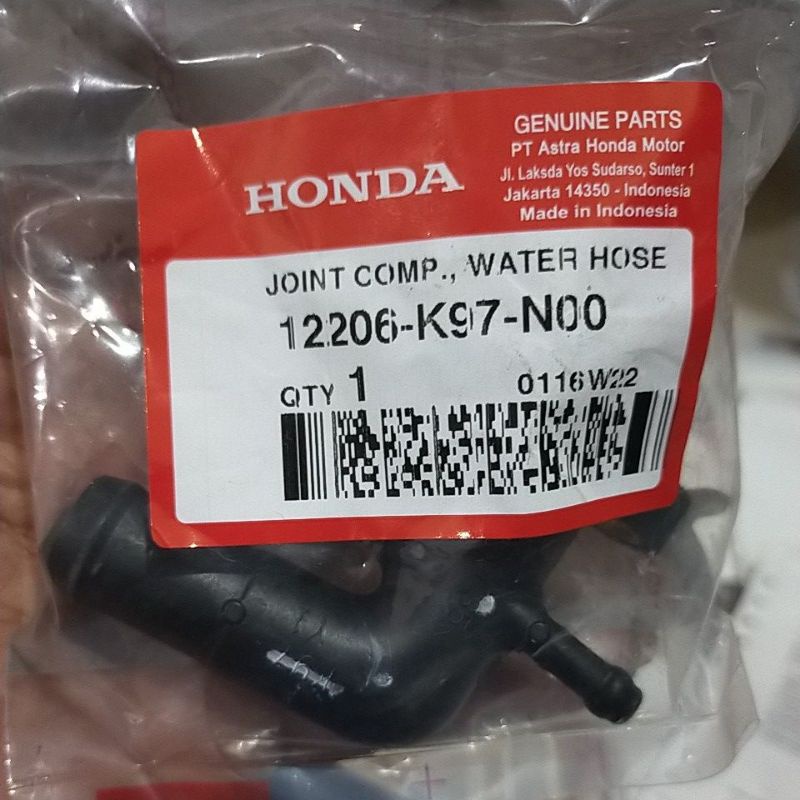 12206K97N00 HGP AHM 100% ORIGINALJOINT WATER HOSE SELANG RADIATOR PCX VARIO ALL KZR VARIO 125 12206-