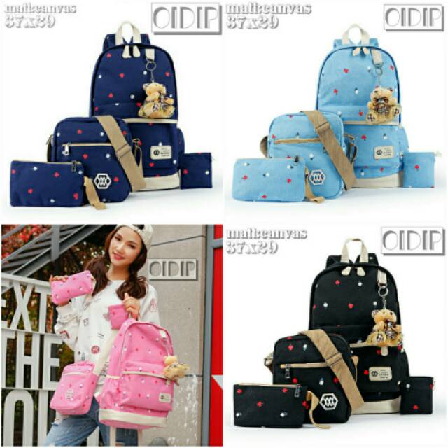 Ransel isi 3 / ransel paket / tas wanita murah / tas ransel murah