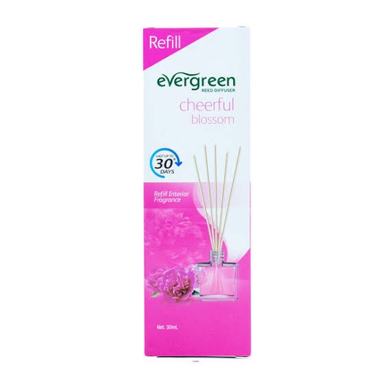 Evergreen / Reed Diffuser / 30ml / Set / Refill / Pengharum Ruangan / Aroma Bunga
