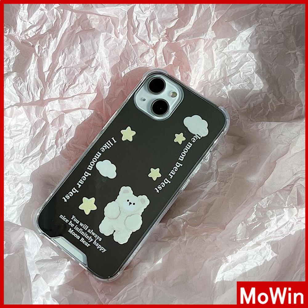 iPhone Case Acrylic Mirror Airbag Shockproof Protection Camera Cloud Cute Bear Compatible with iPhone 11 iPhone 13 Pro Max iPhone 12 Pro Max iPhone 7 Plus iPhone xr