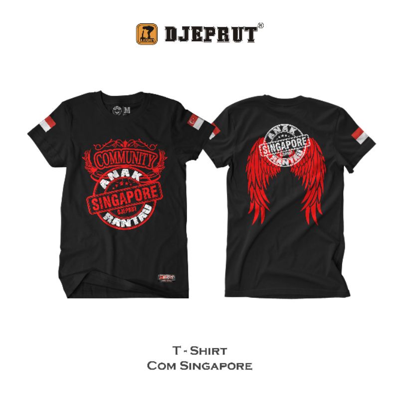 Kaos Community Singapore Hitam - Anak Rantau Perantau - Kaos Djeprut Original - Baju Distro Bandung 