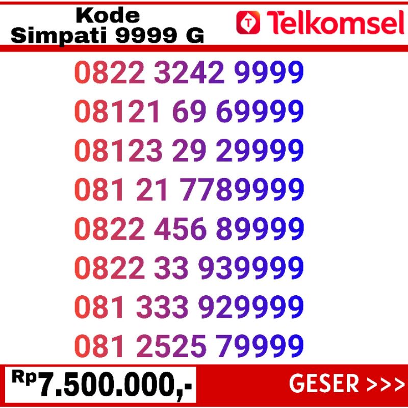 nomor cantik telkomsel simpati 0812 dan 0822 tripel 999