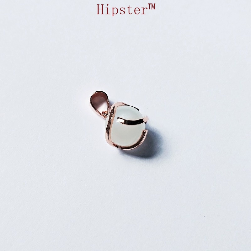 Korean Style Ins Style Vintage Natural White Gemstone Pendant Fashion Temperament Rose Gold Clavicle Chain