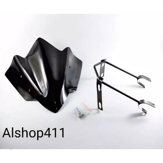 Visor Beat Street ESP Dan X Ride Batman 1 Set Bracket Windshield Hitam Variasi Batok Motor Aksesoris