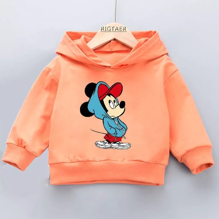 Sweater Hoodie Anak Hat Mickey Mouse Sweater Fleece Baju Anak Pakaian Anak