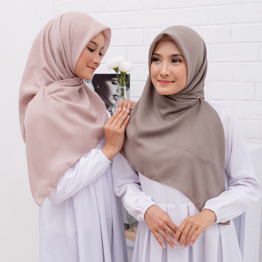 [COD] Kerudung Segi Empat Paris Polos Premium 50 Warna | Jahit 4 Sisi | Jilbab Hijab Paris Image 7