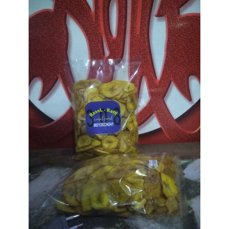 

cemilan manis kripik pisang koin mania 250 gR