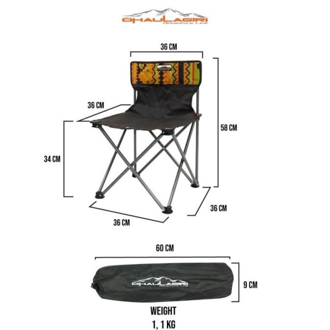 Jual Kursi Lipat CAMPING Sandaran Ethnic Folding Chair FC 300 DHAULAGIRI Shopee Indonesia