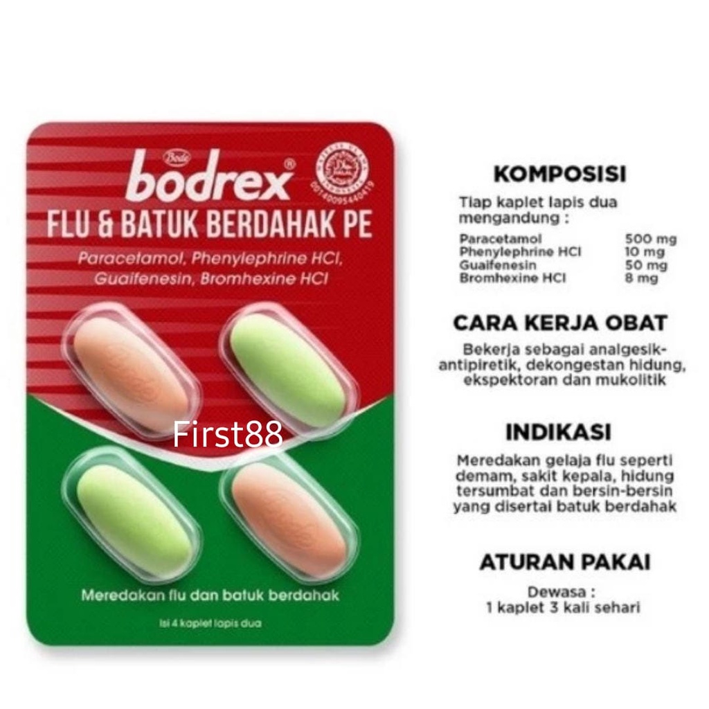 Bodrex Flu dan Batuk Berdahak 1 Strip @4 Tablet