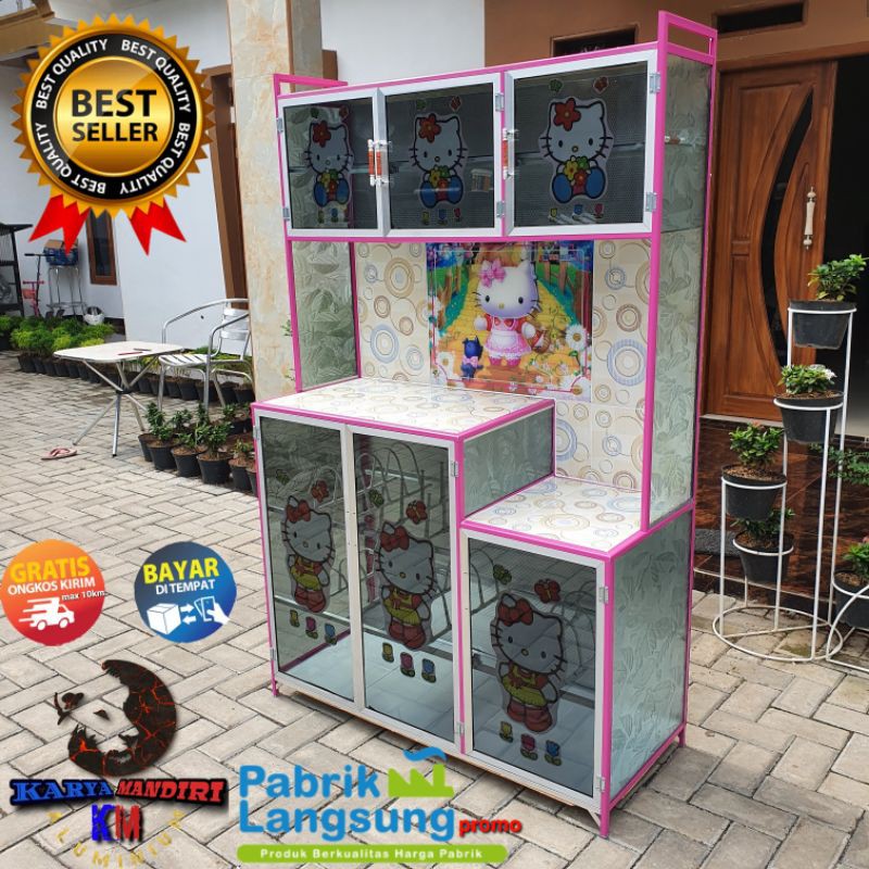 Rak piring / Rak dapur / aluminium / 105cm / 165 cm / 3 pintu / 2 pintu