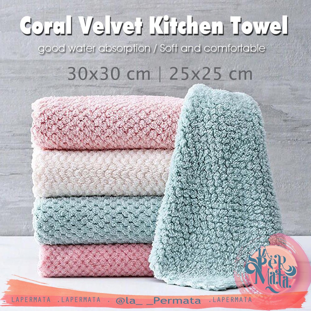 Kain Lap Microfiber Meja Piring Dapur Anti Minyak Serbaguna Penyerap Minyak - LPM Shop