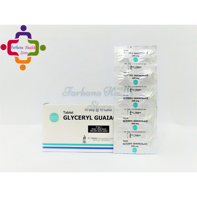 Original Glyceryl guaiacolate 100 mg Strip 10 Tablet  / Obat Batuk Berdahak