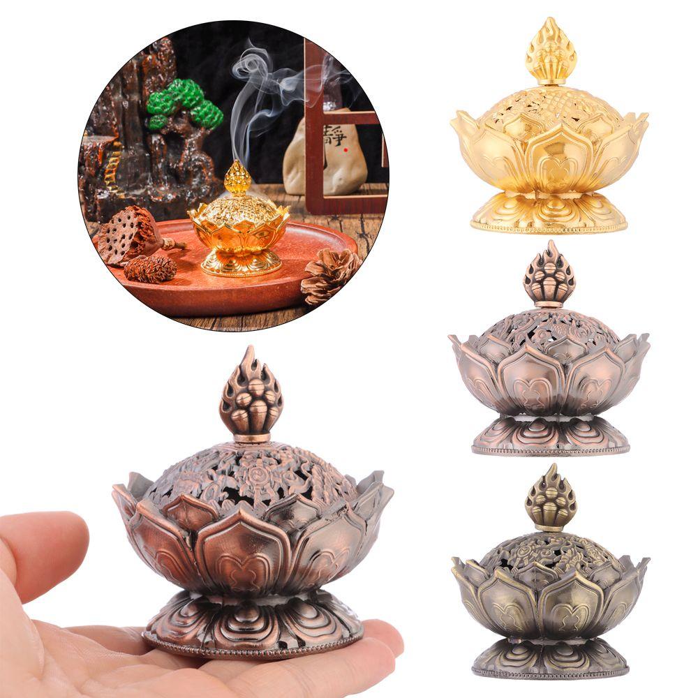 R-FLOWER Incense Burner Stand Dupa Dekorasi Dupa Kuningan