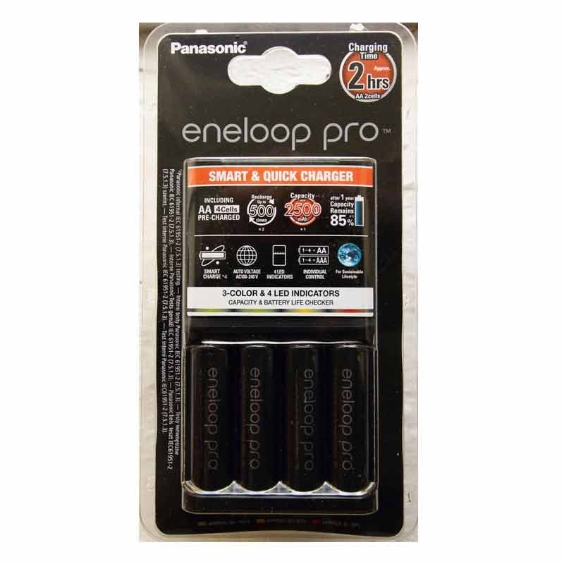 PANASONIC ENELOOP PRO QUICK CHARGE + 4PCS BATTERY BATERAI CAS AA BATRE RECHARGEABLE A2